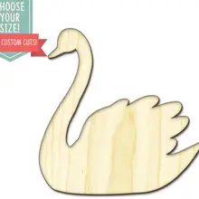 Вырезание из дерева лебедь-на заказ Выберите свой размер-Лазерная Резка деревянных художественных принадлежностей Настенный декор свадебный детский DCS0193