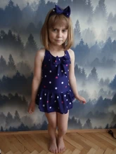 Bañador con diseño de puntos para niñas, traje de baño de una pieza para niñas pequeñas, SW321-CGR1 de baño, 2019