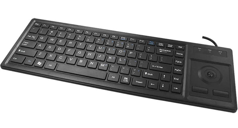 Teclado Áspero Plástico Prendido do Usb Ps2 com Trackball Integrado Usado para o Computador Industrial - Imagem 4