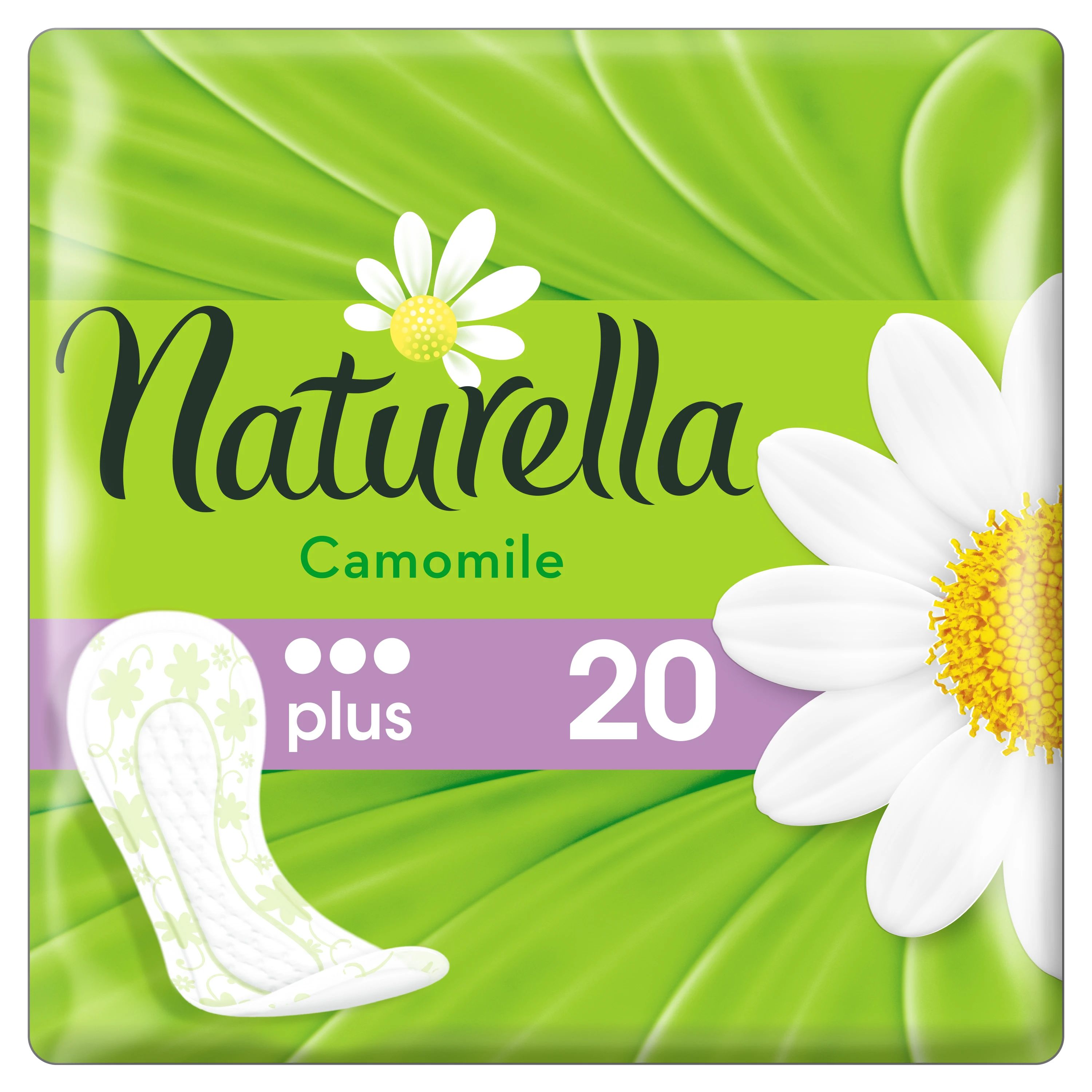 Женские ароматизированные ежедневные прокладки Naturella Camomile plus(с ароматом ромашки), 20 шт