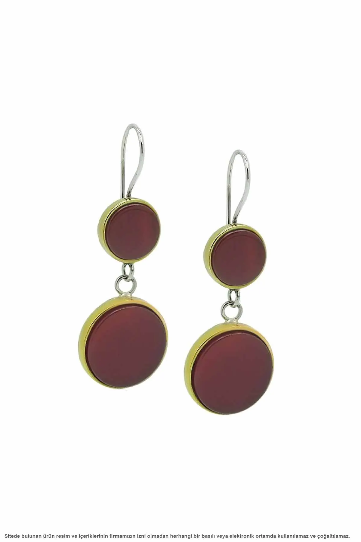 

Silver Round Agate Stone Women Earrings