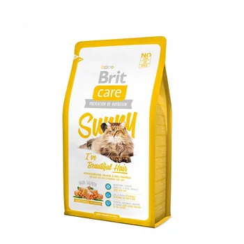 

Корм для кошек Brit Care Cat Sunny Beautiful Hair для кошек для ухода за кожей и волосами, Лосось, Cat food, for cats, 7 кг
