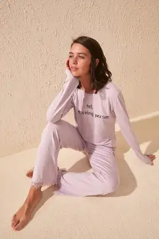 

Trendyol Print Detailed Knitted Pajamas Set THMSS20PT0183