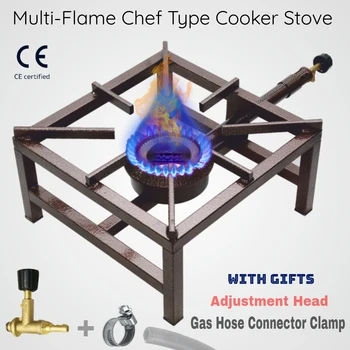 

Chef type cooker stove LPG- GAS burner multi-flame single header-Restaurant-Hotel-Kitchen-Desktop Cooking Practical-With Gifts