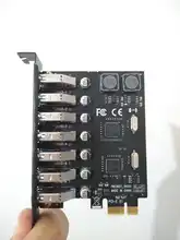 Adaptador USB PCIe 7 Puerto USB 3 Hub adaptador PCI e PCI express USB3 controlador USB3.0 PCI-e, placa de expansión de tarjeta para escritorio