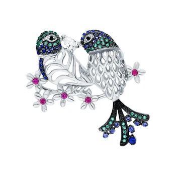 

Silver brooch with cubic zirconia sunlight sample 925