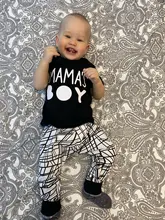 Conjunto de ropa de algodón para recién nacido, camiseta de manga corta con estampado de letras, pantalones informales, trajes para niños pequeños