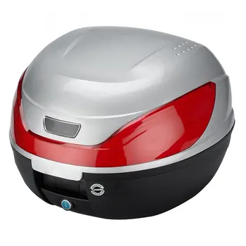 

Universal silver motorcycle trunk scooter suitcase 32 L motorcycle for 1 helmet, portacasco mod-YM-0866P