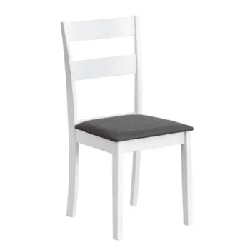 

Dining Chair DANA White lacquered wood and upholstered seat Gray