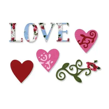 

657403 love #3 die cut shape, pack/3 PCs, Sizzlits die