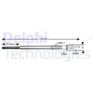 Свеча накаливания FIAT DOBLO 1.3D, OPEL ASTRA H, CORSA D 1.3CDTI