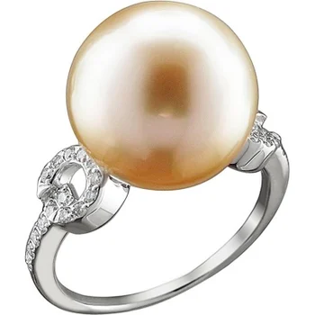 

Esthete ring with pearls and diamonds in 750 White Gold