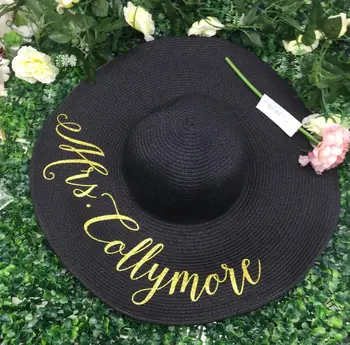 

Personalised Sun Hat - Floppy Beach Hat - Floppy Sun Hat Personalized - Floppy Hat - Beach Bride Hat - Must Have Honeymoon Gifts