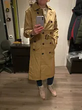 Vee Top-gabardina larga informal para mujer, prendas de vestir con doble botonadura, fajas a la moda, abrigo de oficina, elegante, diseño elegante, color sólido, 902229