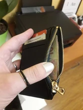 PURDORED-tarjetero delgado de cuero PU Unisex, funda con cremallera para tarjetas de negocios, Mini billetera para tarjetas de crédito, 1 ud.