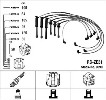 

Set wires Mazda Xedos 6 2.0 V6 92 NGK RCZE31