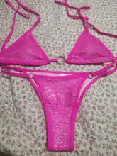 Female Swimsuit Bikini-Set Two-Pieces Rhinestone Bling Women V2064 Lady