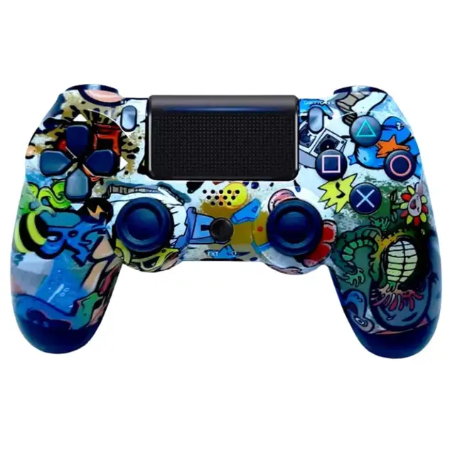 Wireless Bluetooth gamepad controller for PS4, controller suitable for iOS, Android, PS4, PC, wireless Bluetooth game controller for PC mobile phone TV box computer joystick for tablet PC TV gamepad joypad controller Graffiti