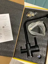 Grifo con filtro negro y purificador de latón para cocina, rociador doble de agua potable, CON MEZCLADOR de fregadero, modelo Torneira