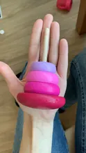 Torre Hanói de arco iris, anillo de torre de bloques niños Montessori Educación Temprana de puzle juguetes de bebé regalo ZXH