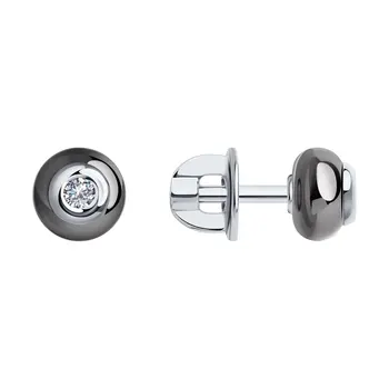 

Sokolov drop earrings with stones in white gold with diamonds and ceramics, fashion jewelry, 585, women's male, long earrings