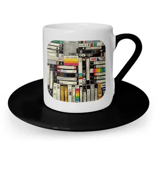 

Personalized Retro VHS Design Black Turkish coffee Cup-1