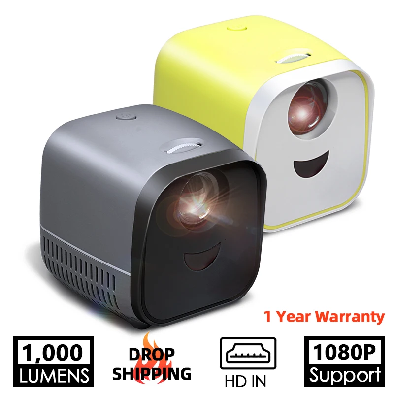 Projektor LED L1 | 1000 lumenów 3.5mm Audio 320x240 pikseli HDMI Mini projektor USB domowy odtwarzacz mediów obsługuje 1080P wysokiej klasy prezenty Projektor LED L1 | 1000 lumenów 3.5mm Audio 320x240 pikseli HDMI Mini projektor USB domowy odtwarzacz mediów obsługuje 1080P wysokiej klasy prezenty