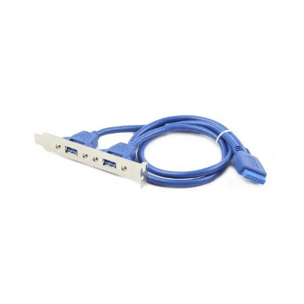 2 х USB кабель на задней панели GEMBIRD CC-USB3-RECEPTACLE серебристо-синий(0,45 см