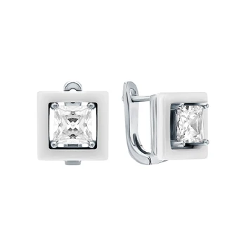 

Silver earrings with ceramics and cubic zirconia sunlight sample 925