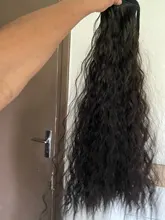 Vigorous-extensiones de cabello sintético con pinza, cabello sintético con cola de caballo ondulada, color marrón degradado