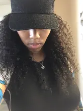 Pelucas de cabello humano con cierre Frontal para mujer, postizo de encaje de 5x5 con ondas profundas brasileñas de 30 pulgadas, color Natural con agua rizada