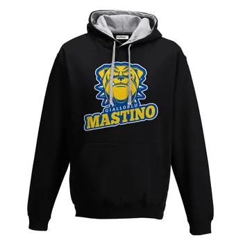 

Hood Sweatshirt Two-Color Free Shipping Mastiff Gialloblu 1903 Fans Soccer City Of Verona Ultras S black-gray