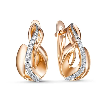 

10-09010 mink gold 585 sterling silver earrings