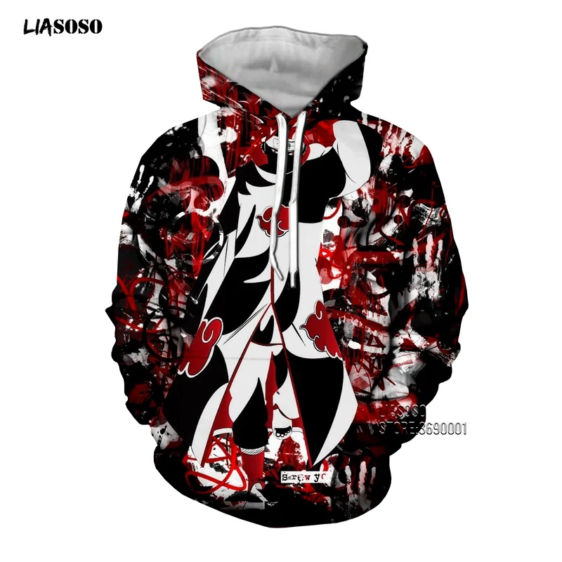 LIASOSO, 3D принт, унисекс, аниме, Наруто, Akatsuki, Учиха Итачи, деидара, боль, Сасори, повседневные толстовки с капюшоном, толстовка, топы, X2646