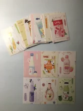 Mini Tarjeta de papel de gato y aperitivo Lomo, tarjeta de felicitación, tarjeta de regalo de cumpleaños, 28 hojas/juego