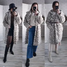 Coats Teddy Bear-Jackets Faux-Fur Leopard Female Long Women Luxury Outerwear Thick Winter