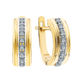 

Gold earrings with diamonds sunlight sample 585