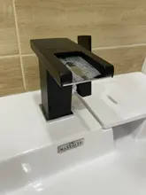 Faucet Sink-Tap Led-Waterfall Bathroom-Basin Hot-Water-Mixer Single-Handle Color Cold