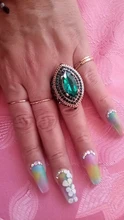 Kinel de lujo anillo para las mujeres aspecto Vintage AAA verde de cristal de la joyería de Boho de Color oro encanto étnico anillo de boda