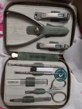 El Sr. Verde Set de manicura y pedicura juegos uña Clipper profesional de acero inoxidable cortaúñas herramientas con Estuche De Viaje Kit
