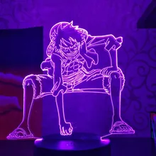 Night-Light Desk-Lamp Bedside-Decor Luffy-Figure Monkey-D Bedroom Color-Changing Anime