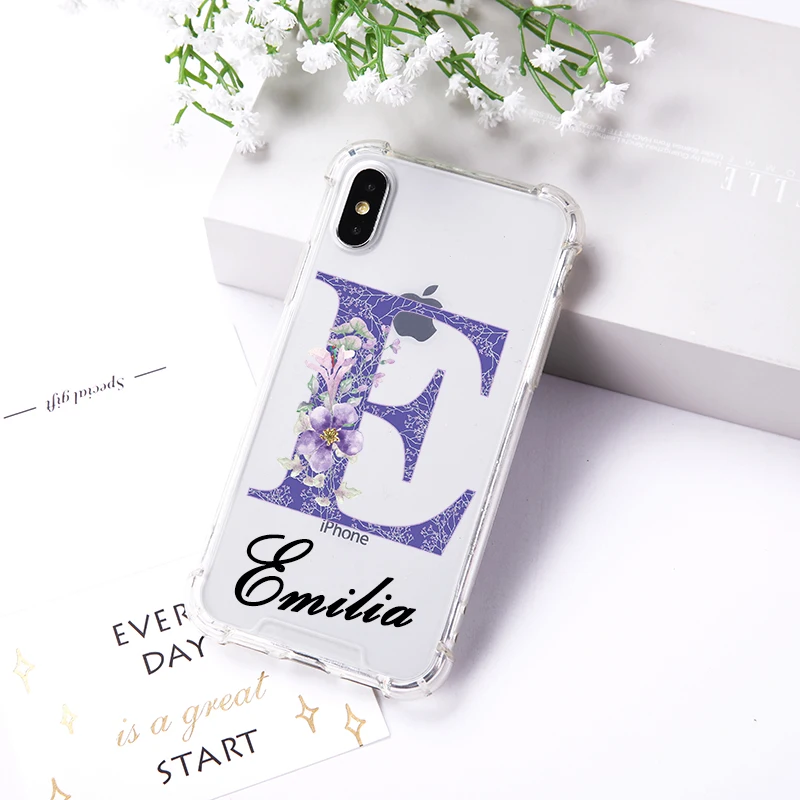 

Personalized Custom Name Shockproof Bumper Phone Case For iPhone 6 7 8 Plus X XS max XR protection Cover for Samsung S8 S9 S10