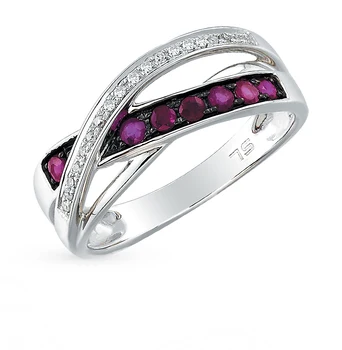 

Gold ring with rubies and diamonds sunlight sample 585
