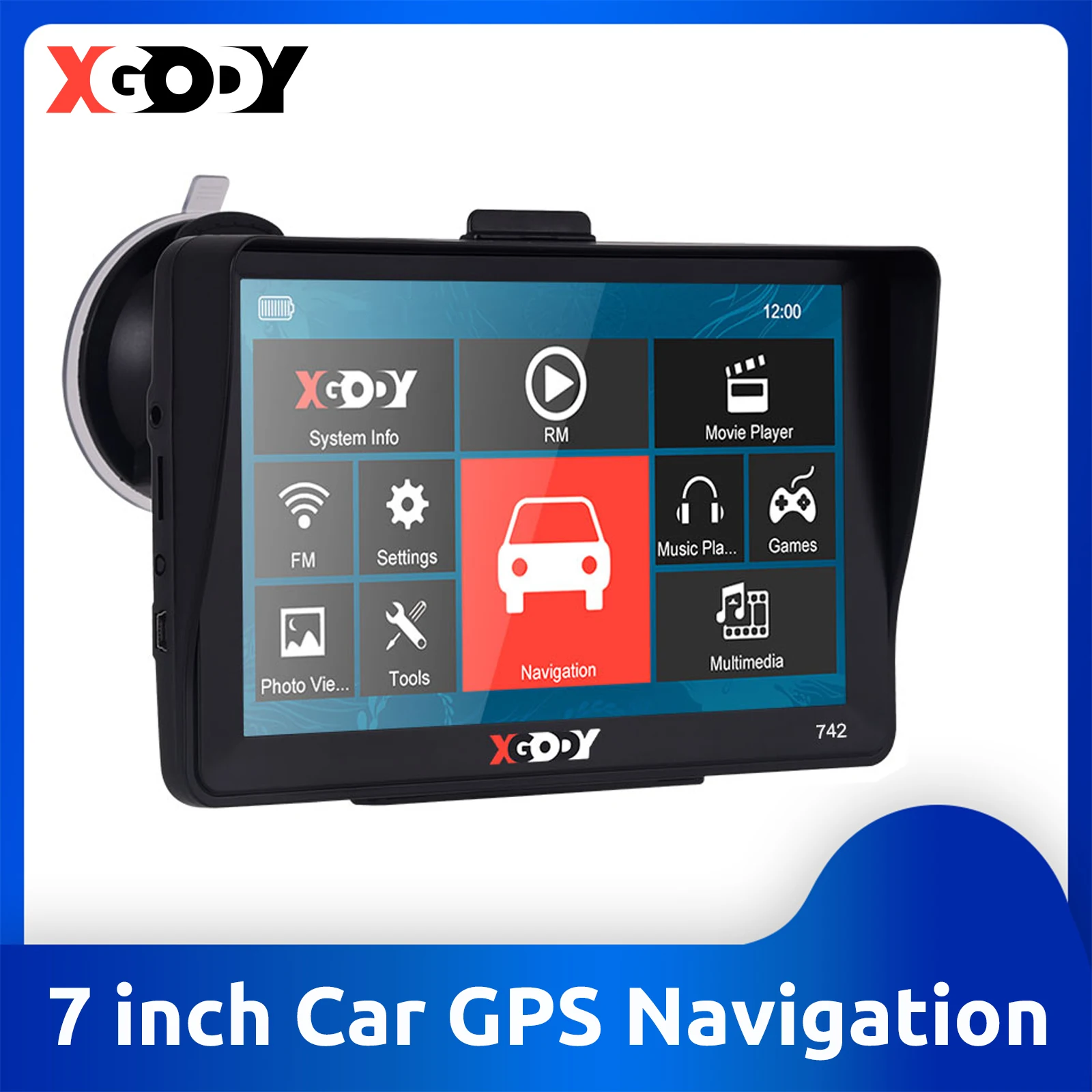 7-дюймовый GPS-навигатор XGODY 742 для автомобиля грузовика с - Цена: 4 955,09 - 5 823,12 руб.