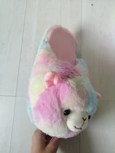 Fur Slippers House Slides Alpaca Bedroom Plush Flat Winter Cartoon Cute Women Home Floor