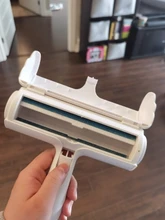 Rodillo removedor de pelo de mascotas de 2 vías, removedor de pelusas de perros y gatos de muebles, funciona con una mano