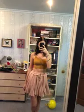 Surmiitro-Falda corta de gasa blanca y negra para mujer, Falda corta Coreana de cintura alta, plisada, Mini, estética, para verano, 2021