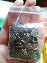 Colgante de amuletos de corazón, aleación de Metal chapado, colores mezclados, hecho con amor, 12mm x 10mm, 100 Uds.