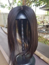 14Middle parte cabello humano Topper peluca para mujeres transpirable Base de seda con la trama de la máquina del Clips en el cabello tupé de mujer Remy pelo