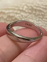 Anillo abierto de 100% Plata de Ley 925 para mujer, diseño de onda Irregular minimalista, joyería de Color dorado, bisutería de cumpleaños